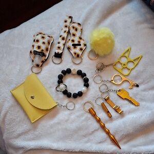 Yellow and Black Women's Accessory Set